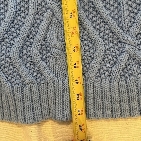 Women’s Lands End Drifter Sweater. Blue. Cable knit. Size S - Picture 6 of 8